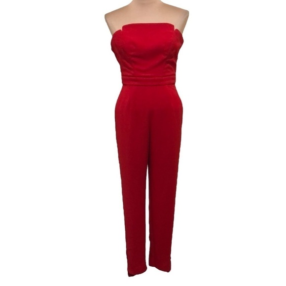 Jill Jill Stuart Strapless Jumpsuit Size 4 Red - Picture 1 of 11